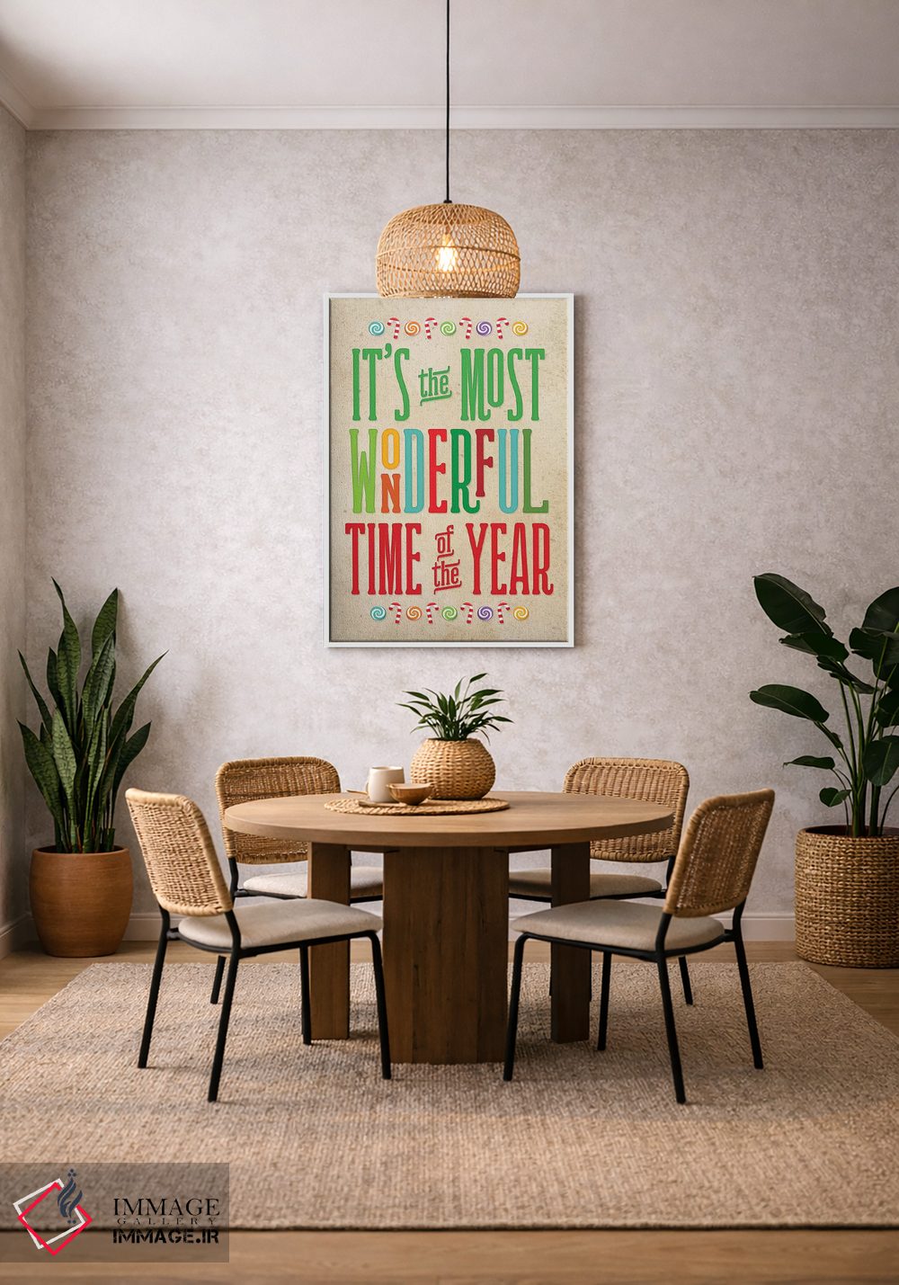 تابلو دکوراتیو کریسمس رنگارنگ II اثر نون دی دیزاین - D3W