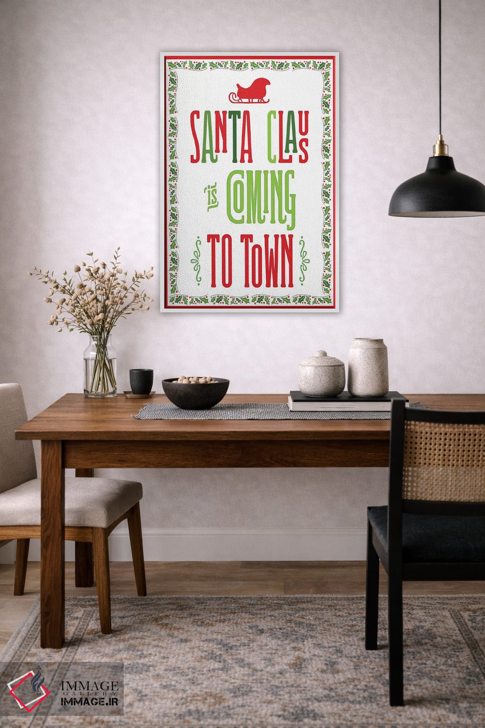 تابلو دکوراتیو کریسمس رنگارنگ با حاشیه III اثر نون دی دیزاین - D3W