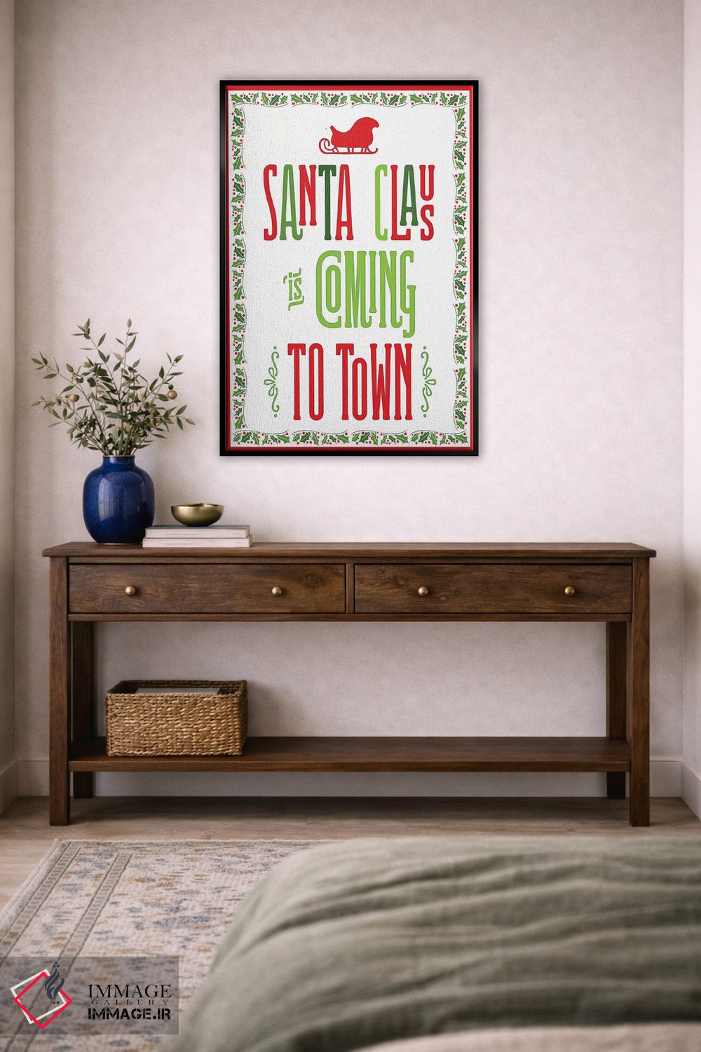 تابلو دکوراتیو کریسمس رنگارنگ با حاشیه III اثر نون دی دیزاین - D4B