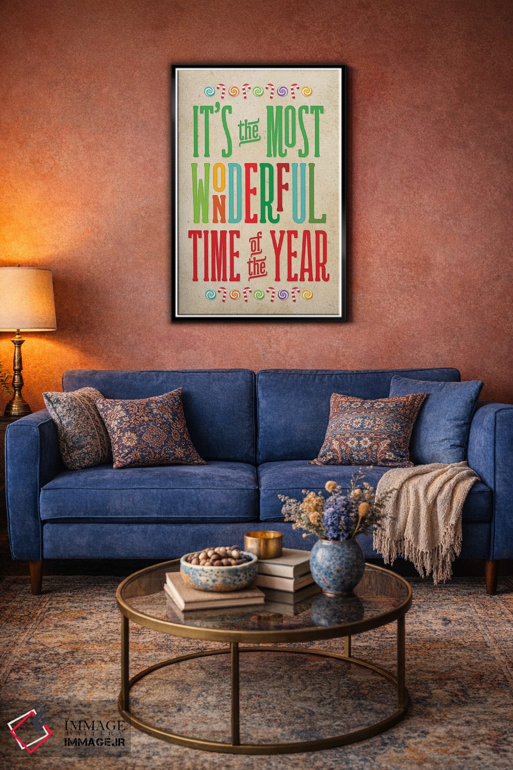 تابلو دکوراتیو کریسمس رنگارنگ II اثر نون دی دیزاین - D6B