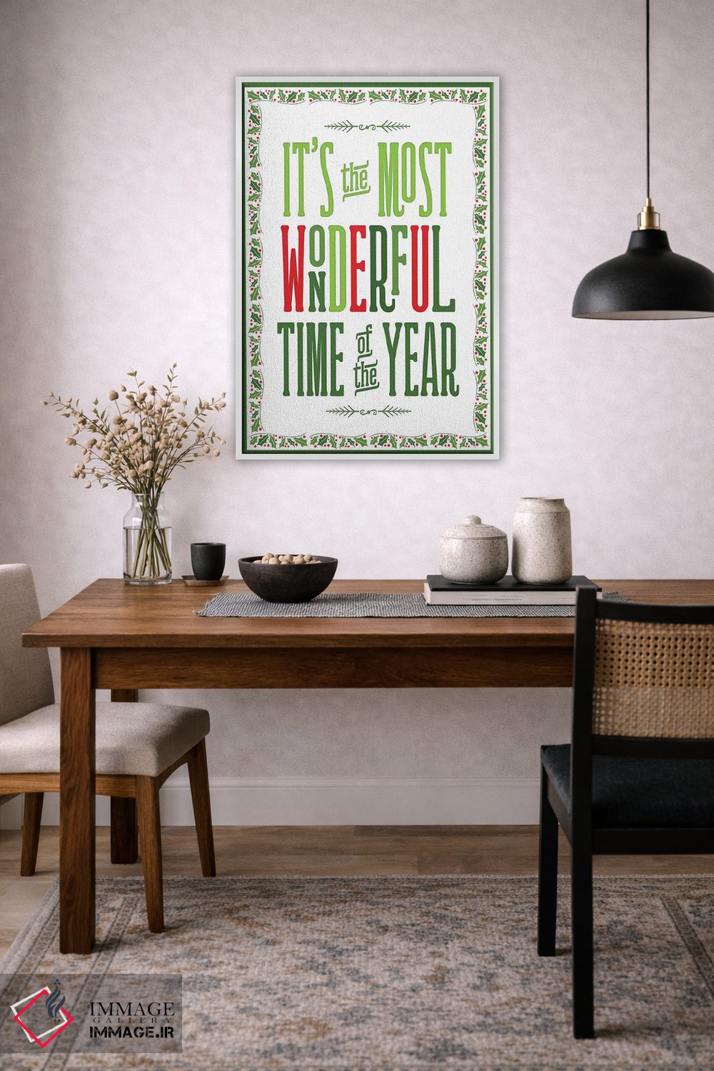 تابلو دکوراتیو کریسمس رنگارنگ با حاشیه IV اثر نون دی دیزاین - D3W