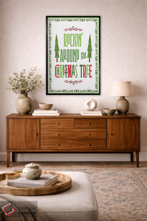 تابلو دکوراتیو کریسمس رنگارنگ با حاشیه II اثر نون دی دیزاین - D5B