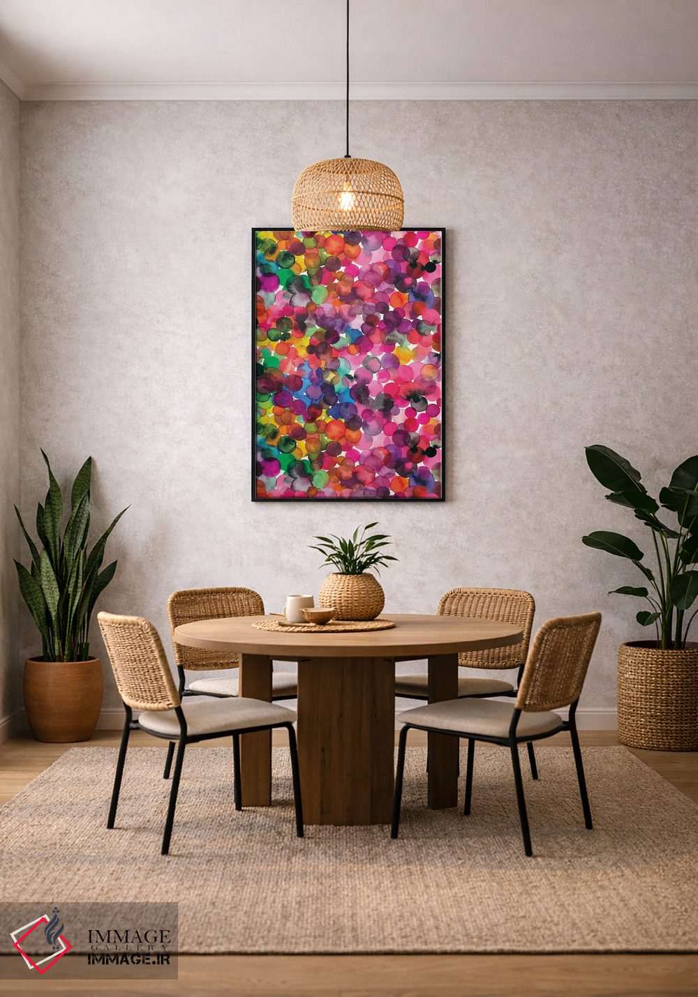 تابلو دکوراتیو نقطه های آبرنگی همپوشان اثر نینولا دیزاین - D3B