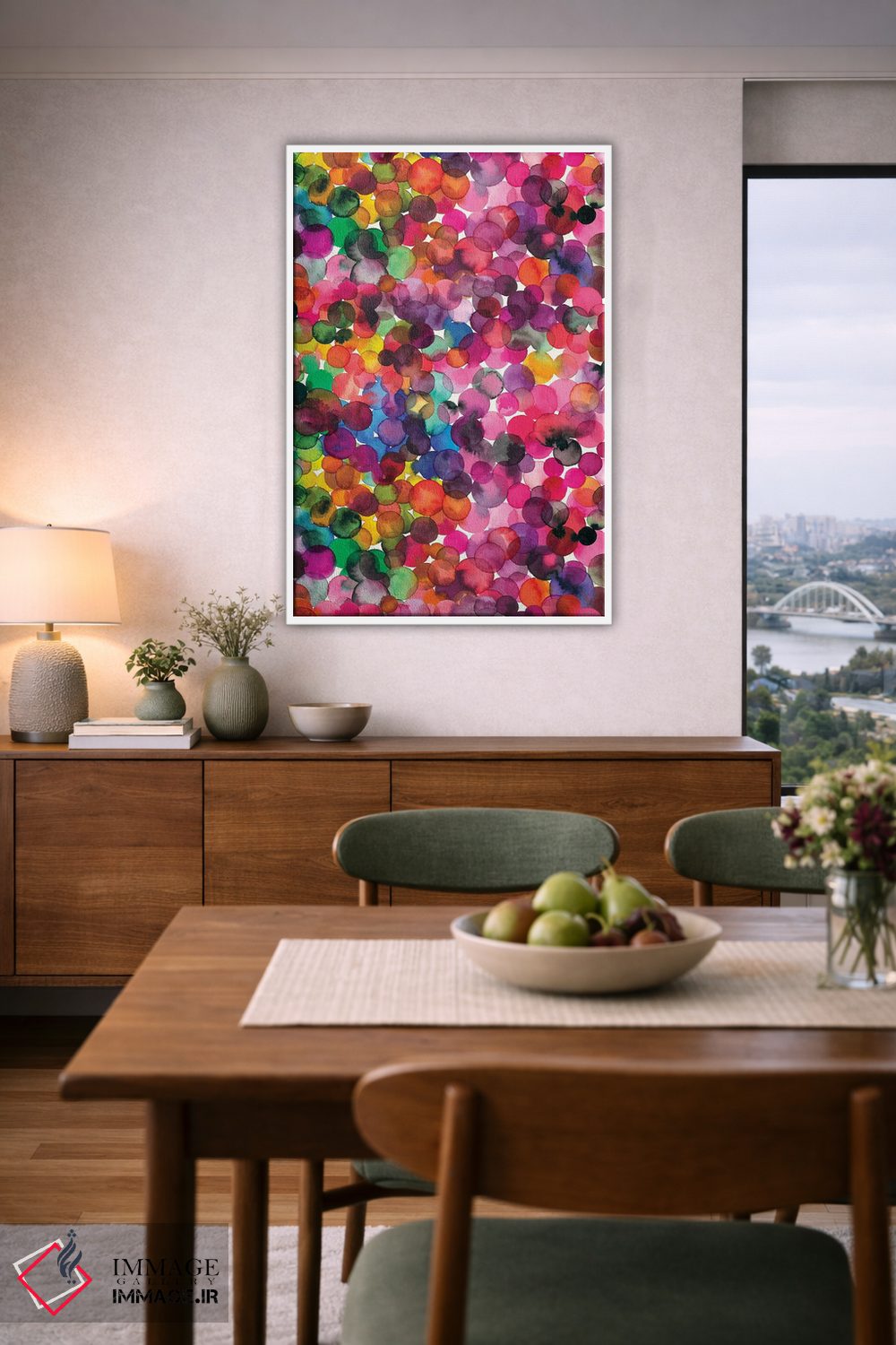 تابلو دکوراتیو نقطه های آبرنگی همپوشان اثر نینولا دیزاین - D5W