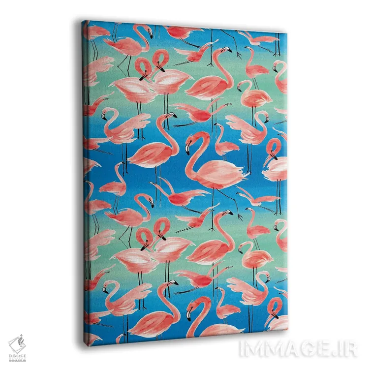 تابلو دکوراتیو فلامینگوهای صورتی اثر نینولا دیزاین - نمای پرسپکتیو محصول