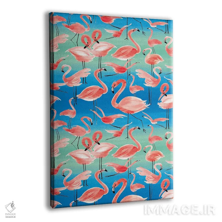 تابلو دکوراتیو فلامینگوهای صورتی اثر نینولا دیزاین - نمای پرسپکتیو محصول
