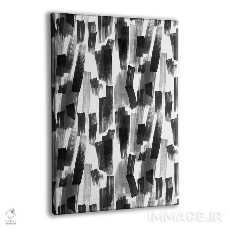 تابلو انتزاعی حرکات قلم موی بزرگ سیاه اثر نینولا دیزاین - نمای پرسپکتیو محصول