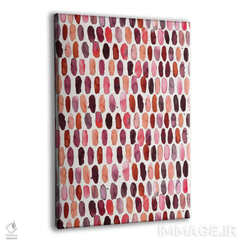 تابلو دکوراتیو قرص های دایره ای قرمز و سفید اثر نینولا دیزاین - نمای پرسپکتیو محصول