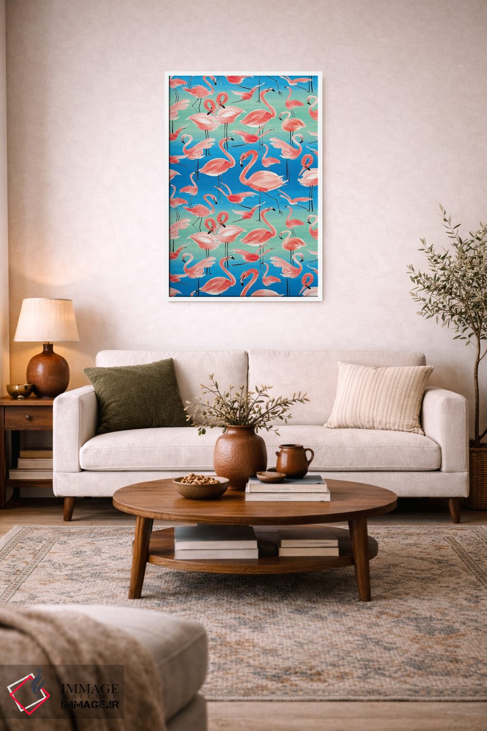 تابلو دکوراتیو فلامینگوهای صورتی اثر نینولا دیزاین - D4W