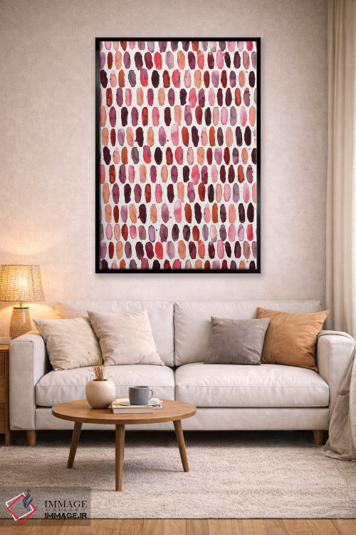 تابلو دکوراتیو قرص های دایره ای قرمز و سفید اثر نینولا دیزاین - D2B