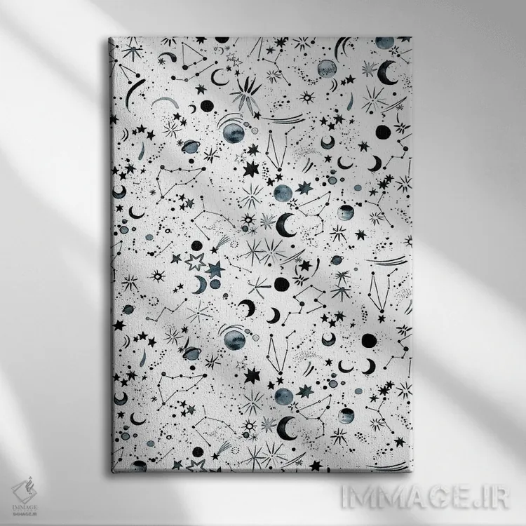 تابلو دکوراتیو صورت های فلکی و سیارات فضایی طالع بینی اثر نینولا دیزاین - نمای روبهرو روی دیوار