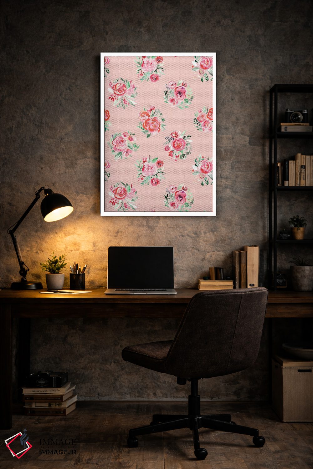 تابلو مدرن دسته گل های رز شیرین صورتی ملایم اثر نینولا دیزاین - D6W