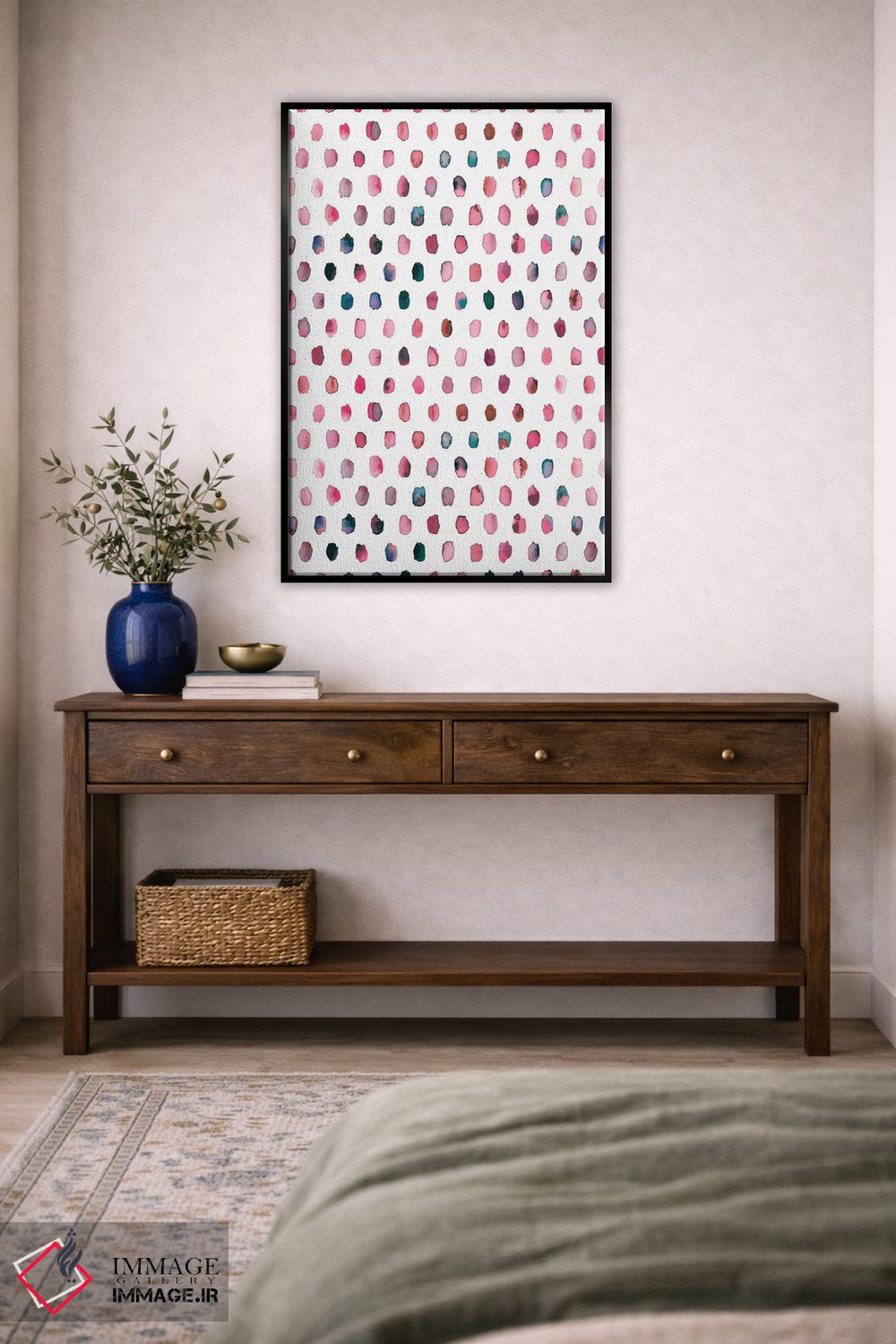 تابلو دکوراتیو پالت نقطه های هندسی صورتی اثر نینولا دیزاین - D4B