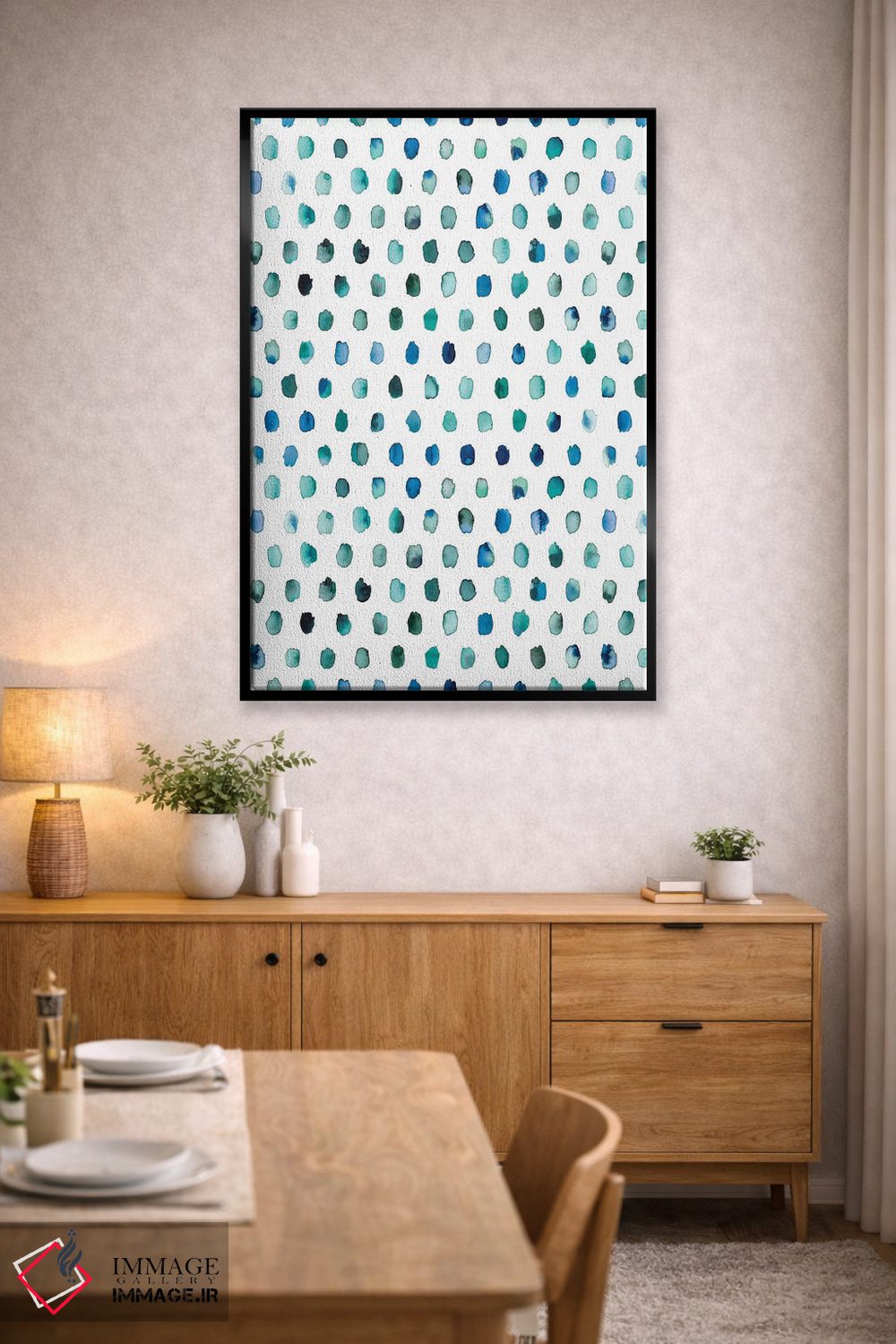 تابلو دکوراتیو پالت نقطه های هندسی آبی اثر نینولا دیزاین - D4B