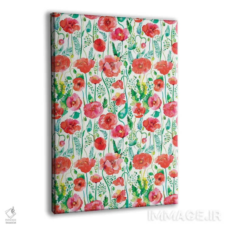 تابلو دکوراتیو شقایق های قرمز آبرنگی اثر نینولا دیزاین - نمای پرسپکتیو محصول