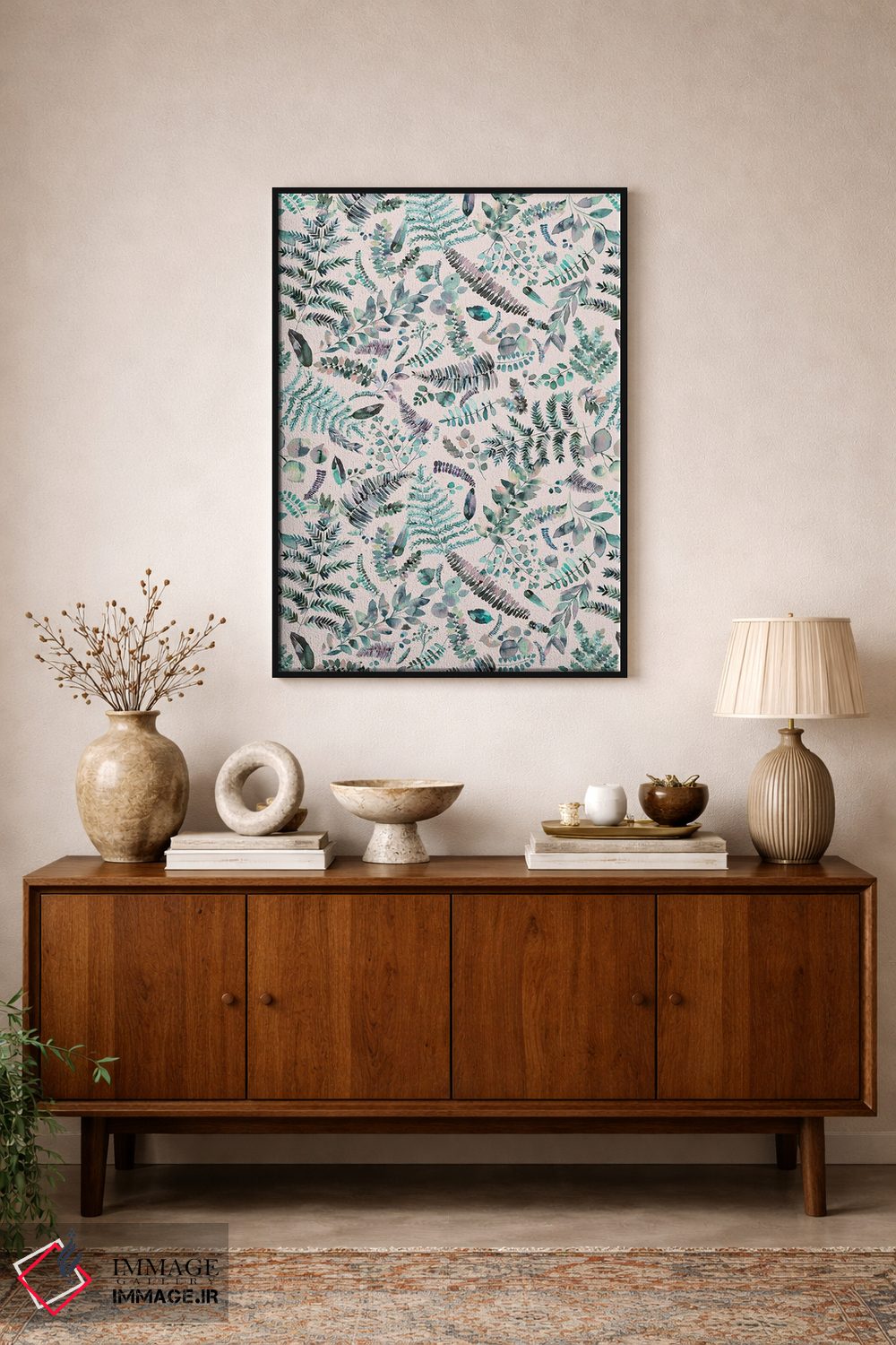 تابلو مدرن برگ ها و گیاهان پاییزی گیاهی اثر نینولا دیزاین - D2B