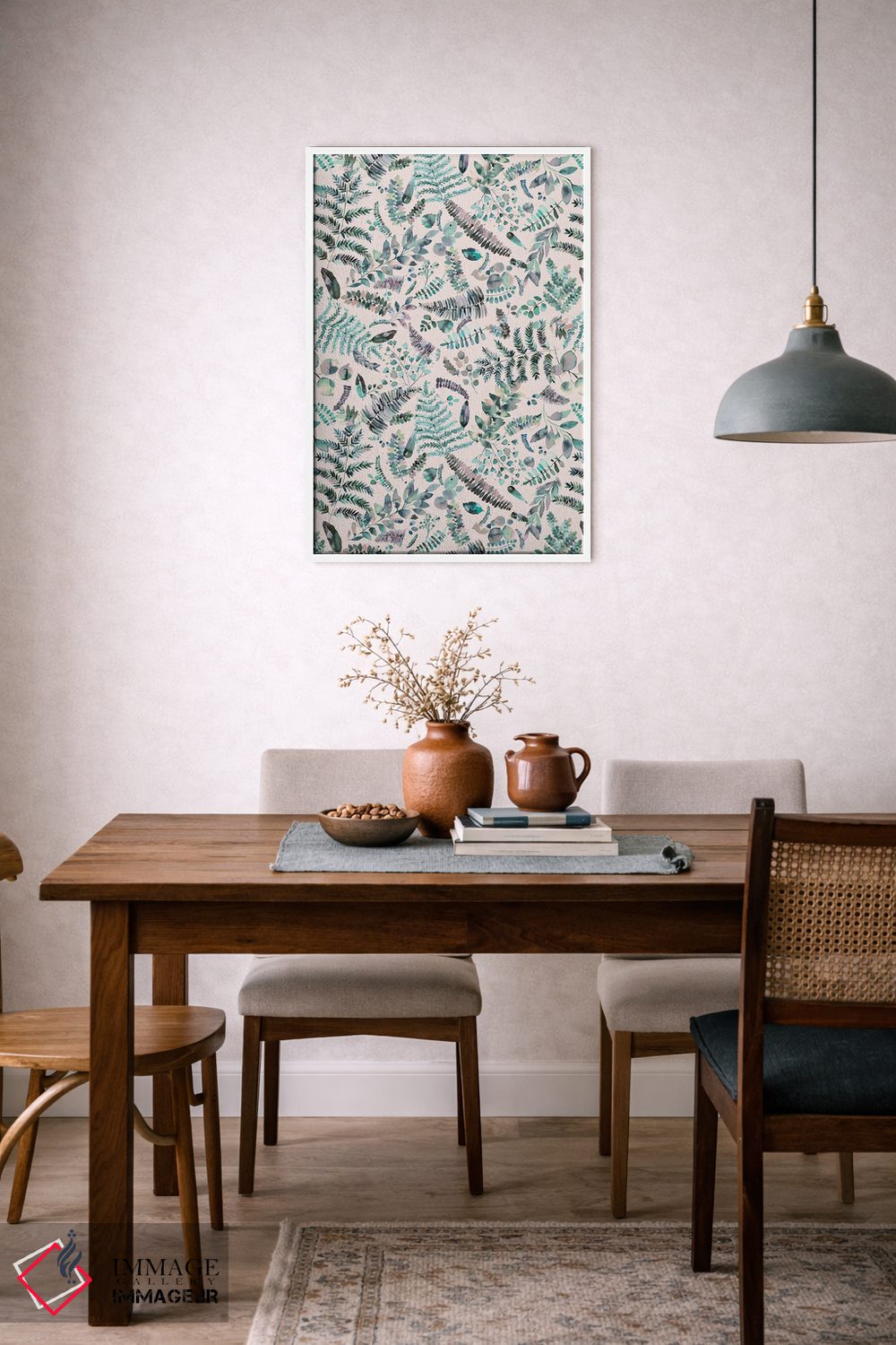 تابلو مدرن برگ ها و گیاهان پاییزی گیاهی اثر نینولا دیزاین - D6W