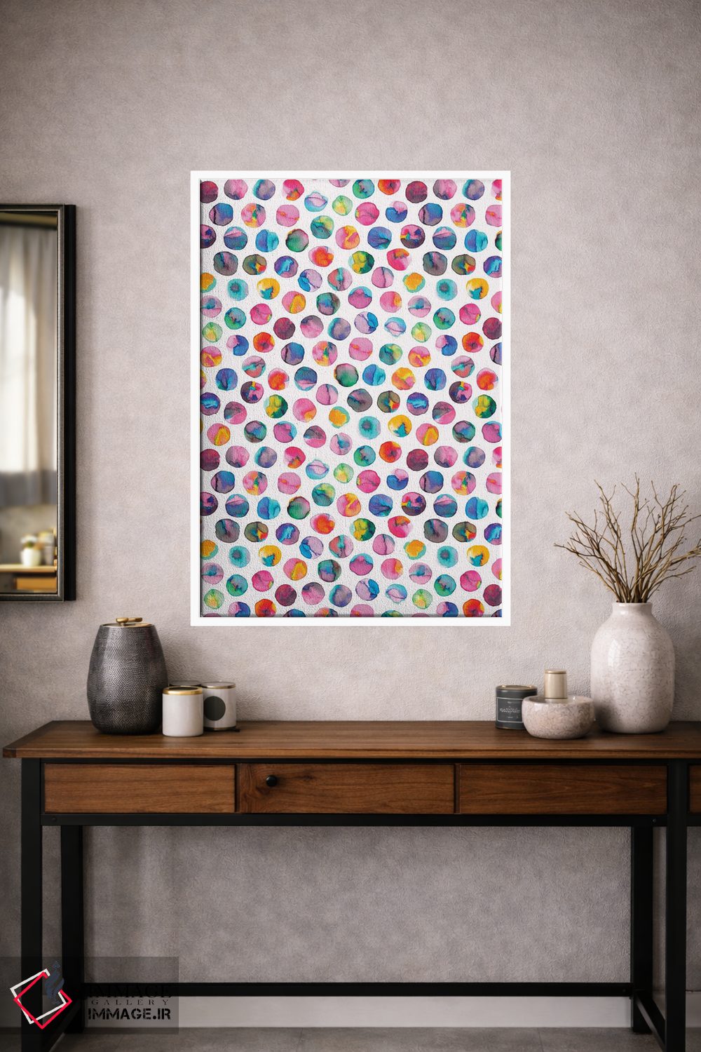 تابلو دکوراتیو مرمرهای رنگی مرکب نقطه ای چندرنگ اثر نینولا دیزاین - D1W