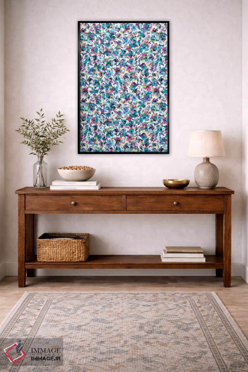 تابلو مدرن گل های آبی آبزی اثر نینولا دیزاین - D4B