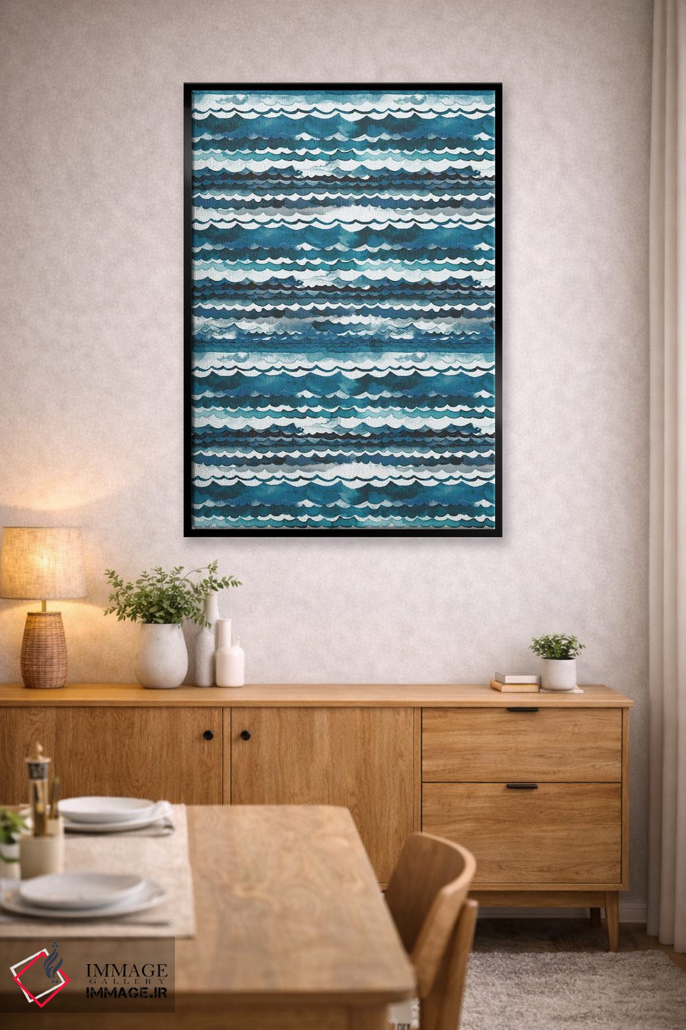 تابلو انتزاعی موج های دریا و ساحل اثر نینولا دیزاین - D5B