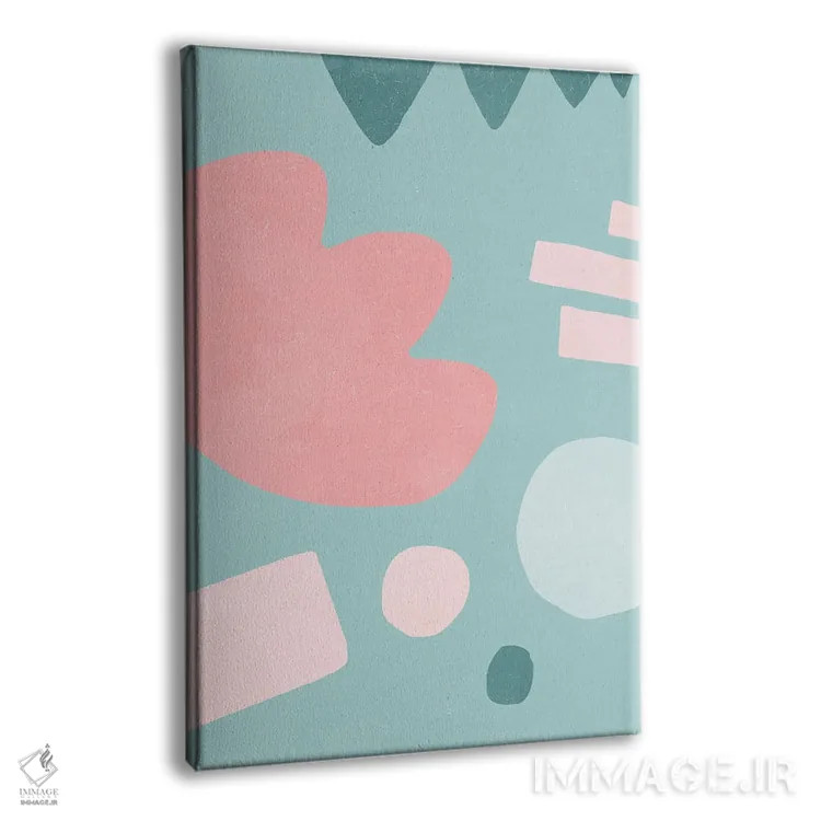 تابلو انتزاعی اشکال ارگانیک ماتیس پاپ صورتی اثر نینولا دیزاین - نمای پرسپکتیو محصول