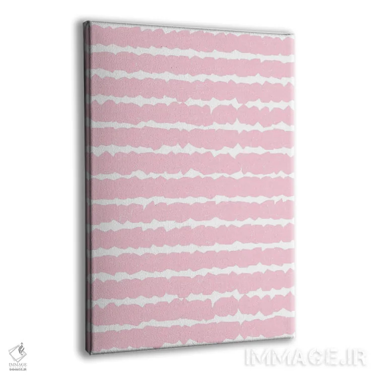 تابلو انتزاعی خطوط هندسی صورتی اثر نینولا دیزاین - نمای پرسپکتیو محصول