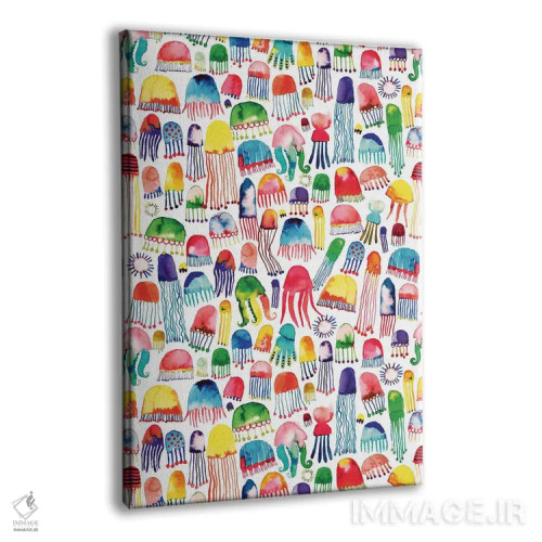 تابلو دکوراتیو عروس دریایی آبرنگی اثر نینولا دیزاین - نمای پرسپکتیو محصول