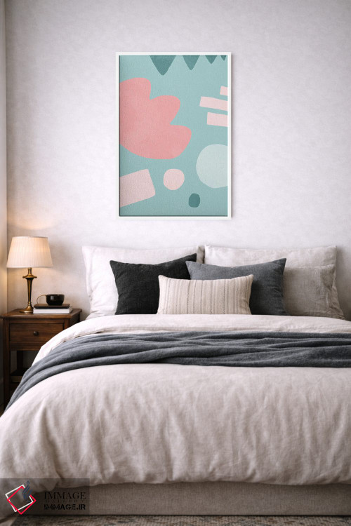 تابلو انتزاعی اشکال ارگانیک ماتیس پاپ صورتی اثر نینولا دیزاین - D5W