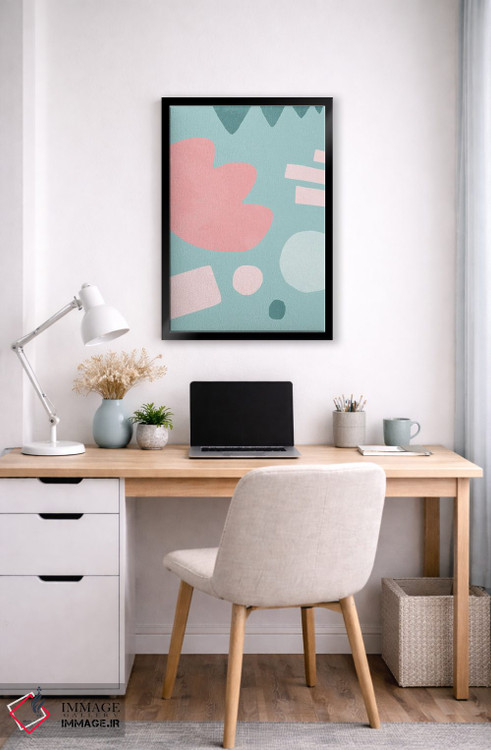 تابلو انتزاعی اشکال ارگانیک ماتیس پاپ صورتی اثر نینولا دیزاین - D6B