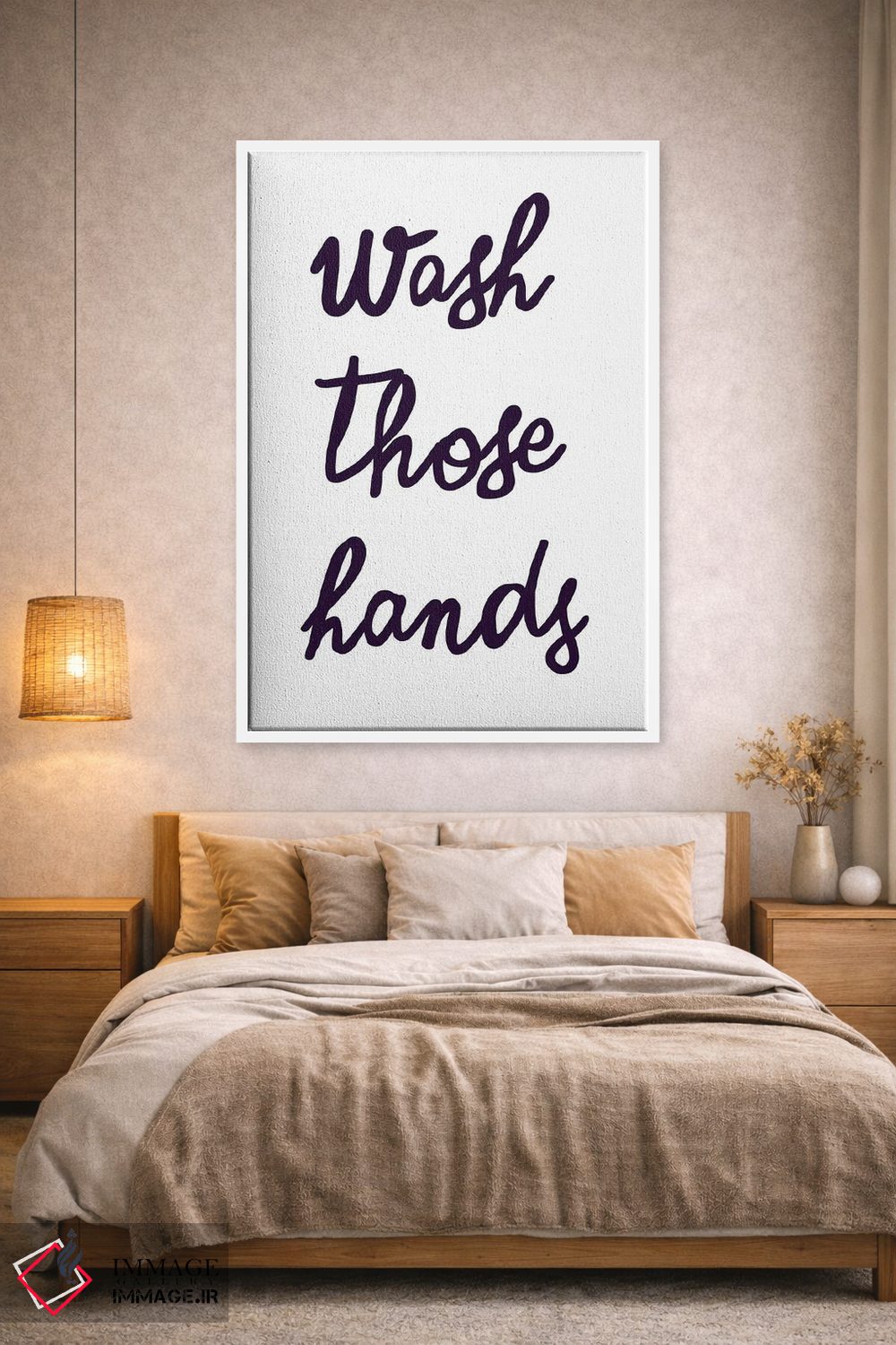 تابلو دکوراتیو دست ها را بشویید اثر نینولا دیزاین - D1W