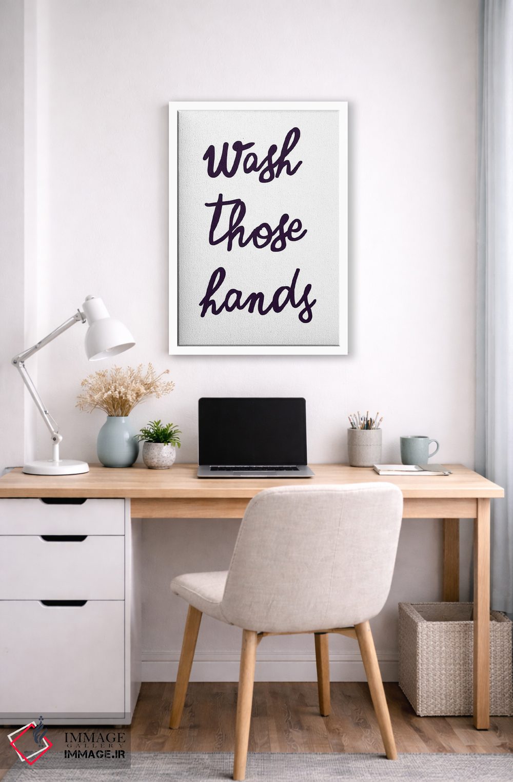 تابلو دکوراتیو دست ها را بشویید اثر نینولا دیزاین - D4W