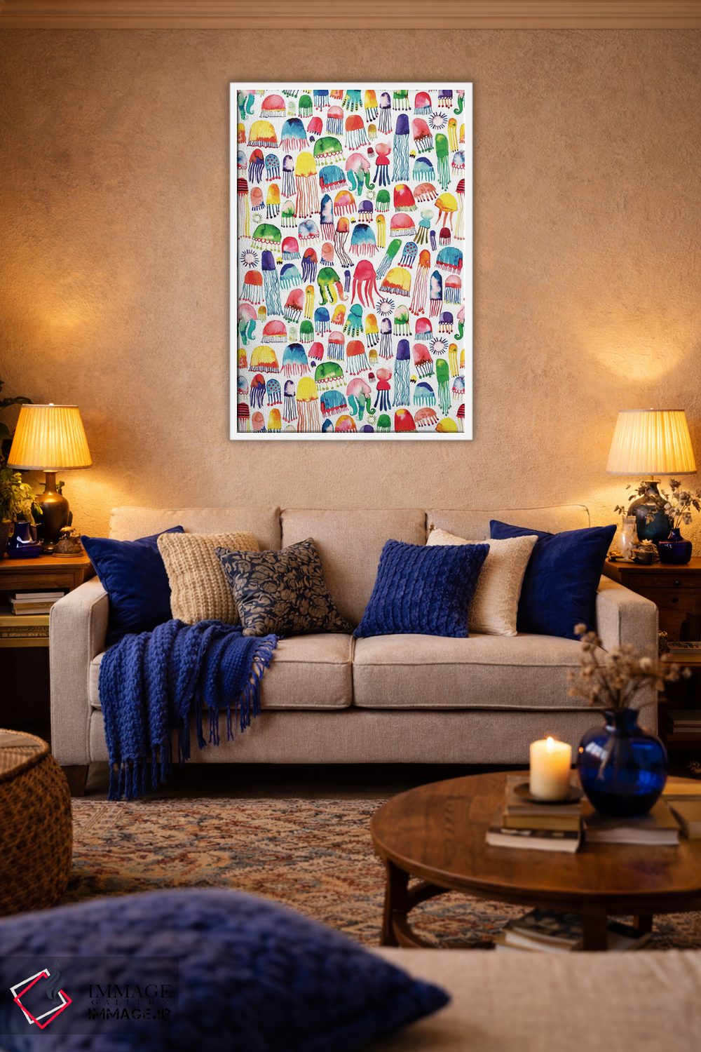 تابلو دکوراتیو عروس دریایی آبرنگی اثر نینولا دیزاین - D4W