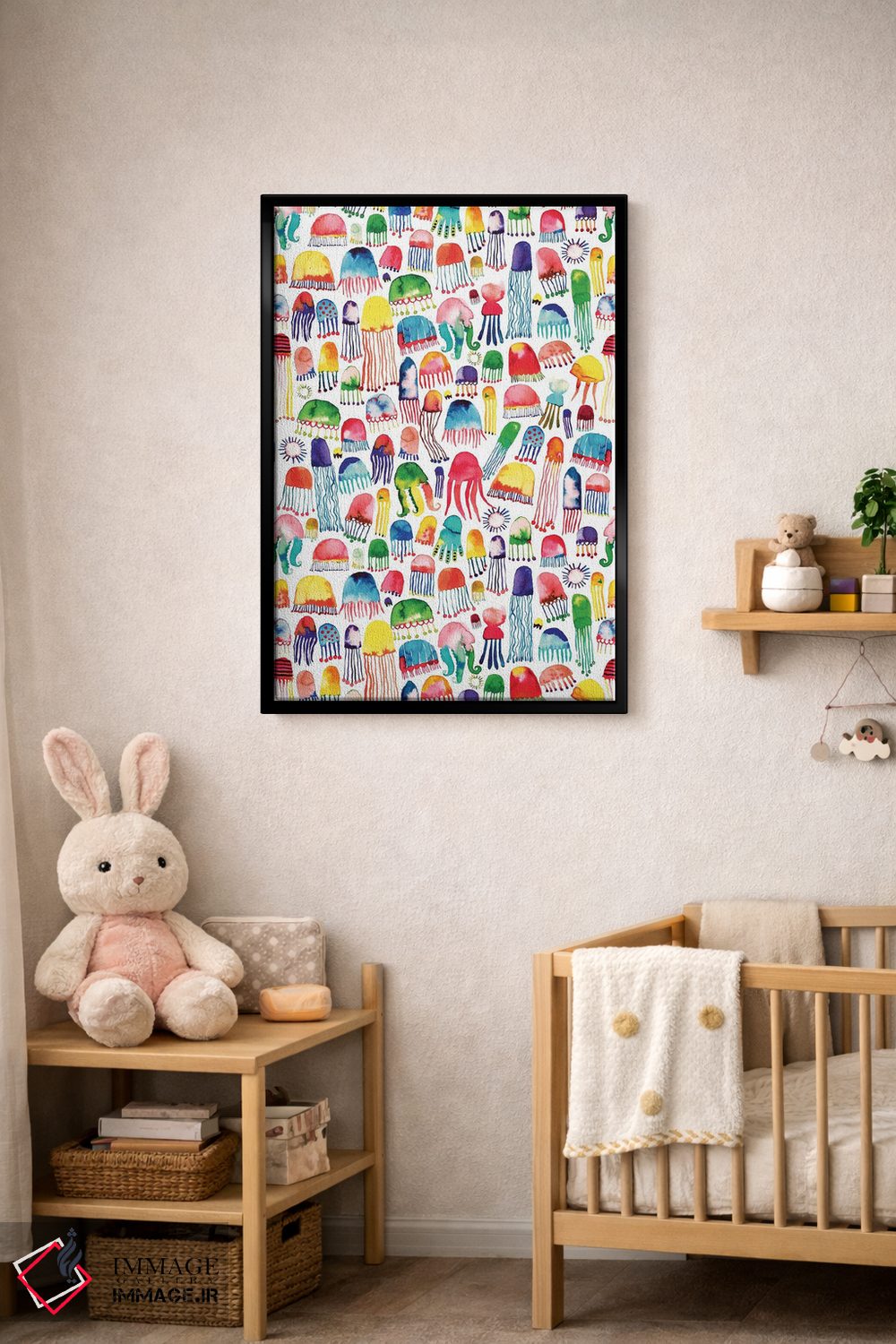 تابلو دکوراتیو عروس دریایی آبرنگی اثر نینولا دیزاین - D5B