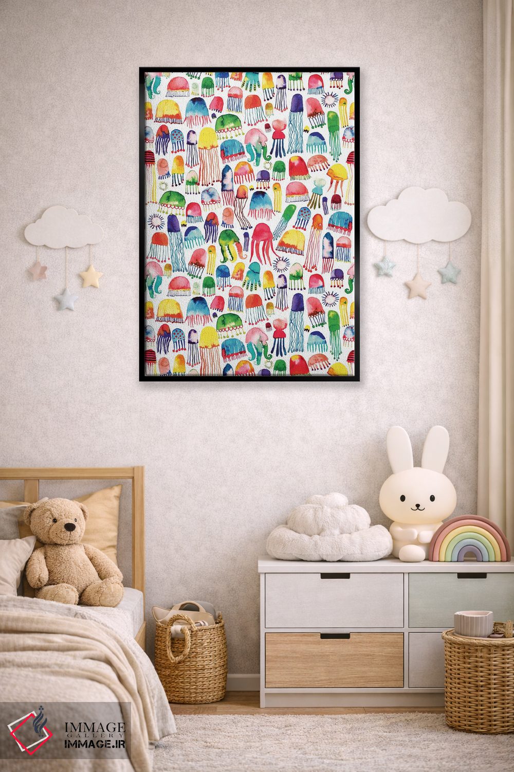 تابلو دکوراتیو عروس دریایی آبرنگی اثر نینولا دیزاین - D6B