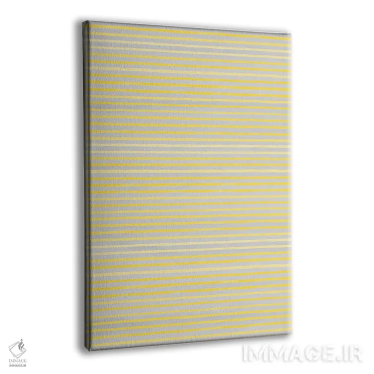 تابلو انتزاعی خطوط ماژیکی زرد درخشان اثر نینولا دیزاین - نمای پرسپکتیو محصول