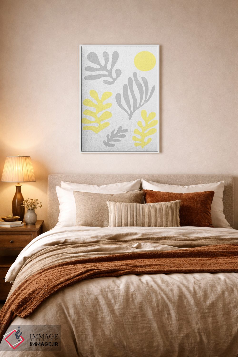 تابلو انتزاعی برگ های ماتیس زرد درخشان اثر نینولا دیزاین - D5W