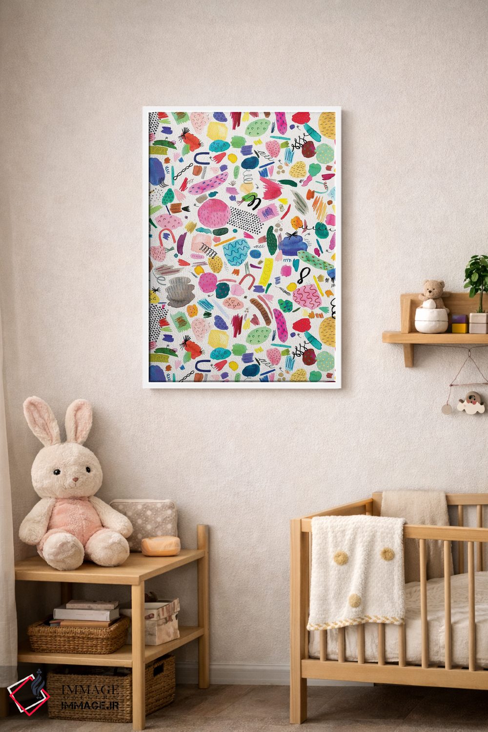 تابلو انتزاعی نشانه های انتزاعی و خط خطی ها اثر نینولا دیزاین - D3W