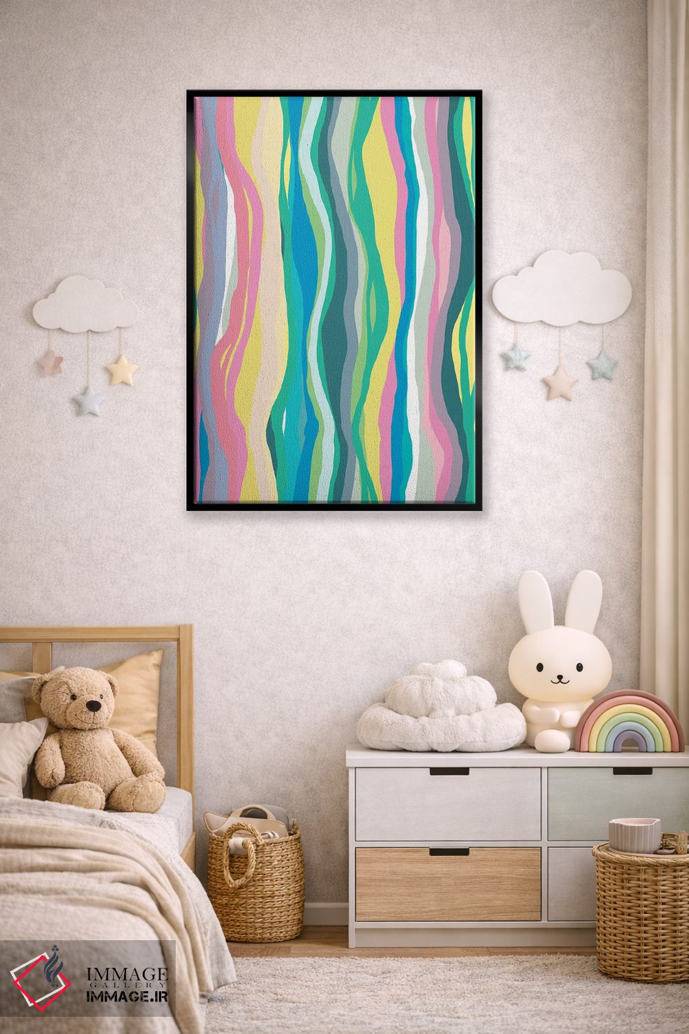 تابلو انتزاعی برش های عقیق رنگی اثر نینولا دیزاین - D6B