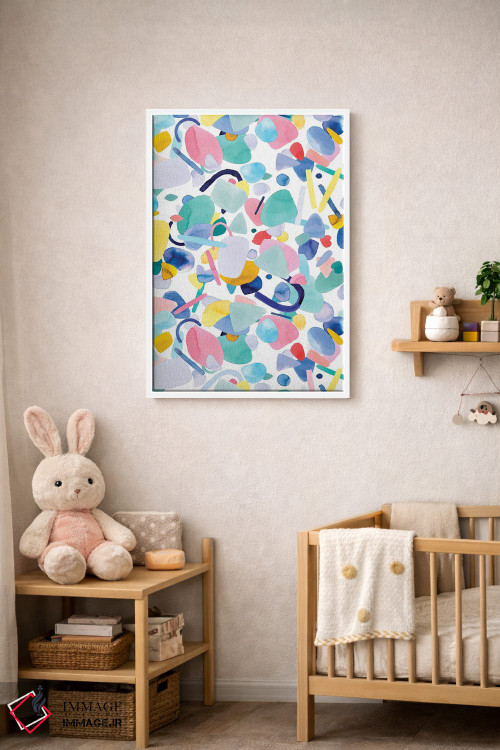 تابلو انتزاعی اشکال هندسی ارگانیک و انتزاعی اثر نینولا دیزاین - D3W