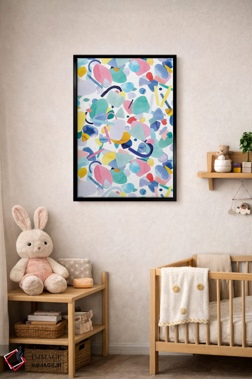 تابلو انتزاعی اشکال هندسی ارگانیک و انتزاعی اثر نینولا دیزاین - D4B