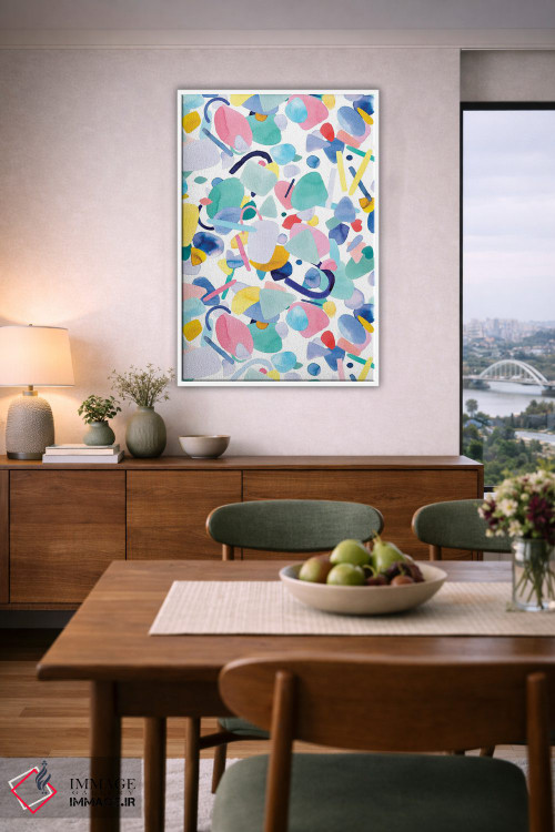 تابلو انتزاعی اشکال هندسی ارگانیک و انتزاعی اثر نینولا دیزاین - D6W