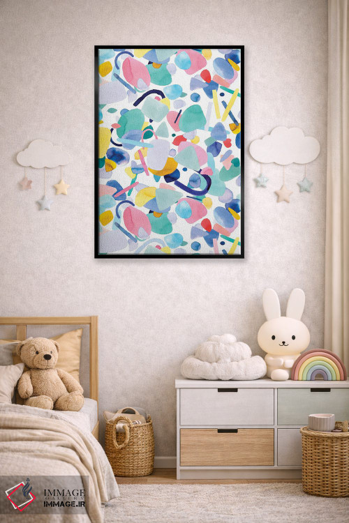 تابلو انتزاعی اشکال هندسی ارگانیک و انتزاعی اثر نینولا دیزاین - D5B