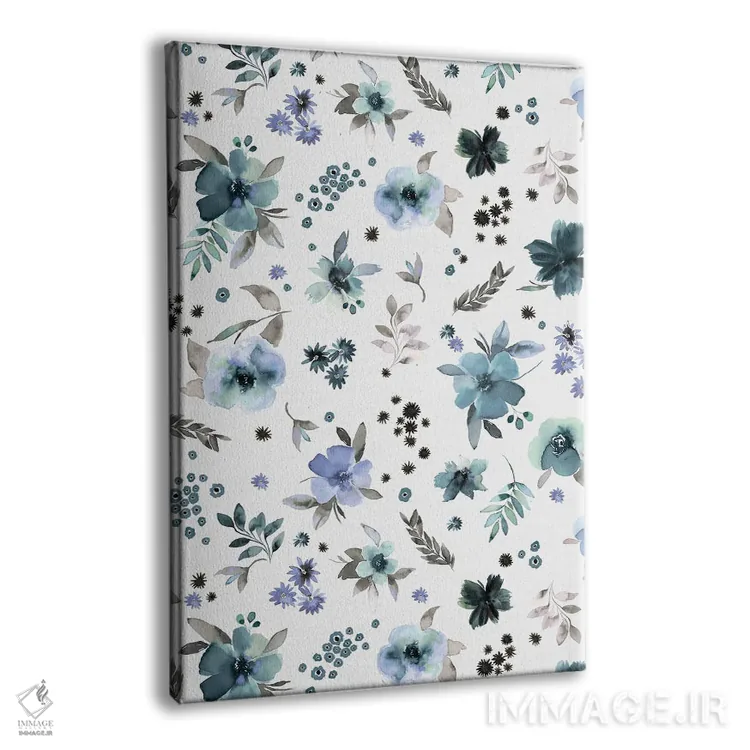 تابلو دکوراتیو گل های روستایی آبی مراقبت از روح اثر نینولا دیزاین - نمای پرسپکتیو محصول