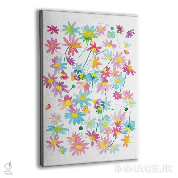 تابلو دکوراتیو مرواریدهای گلدار رنگی آبرنگی اثر نینولا دیزاین - نمای پرسپکتیو محصول