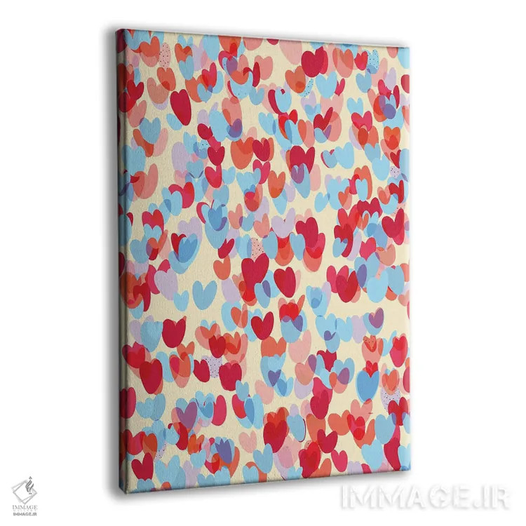 تابلو دکوراتیو قلب های همپوشان و عشق اثر نینولا دیزاین - نمای پرسپکتیو محصول
