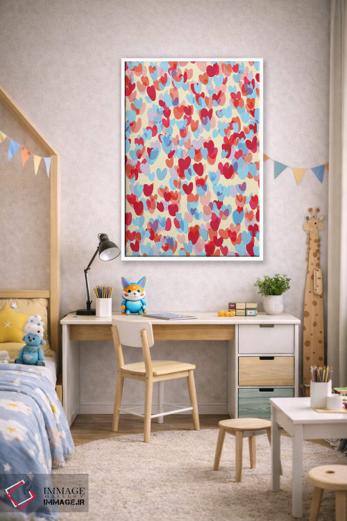 تابلو دکوراتیو قلب های همپوشان و عشق اثر نینولا دیزاین - D1W