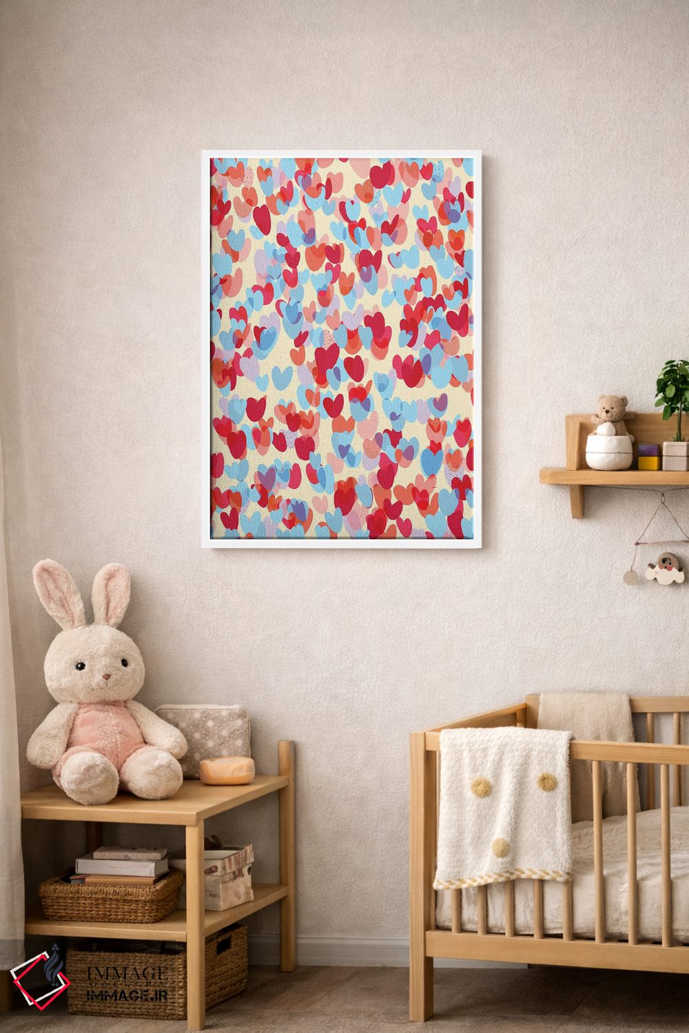 تابلو دکوراتیو قلب های همپوشان و عشق اثر نینولا دیزاین - D2W