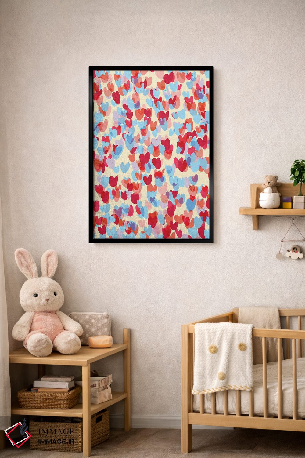 تابلو دکوراتیو قلب های همپوشان و عشق اثر نینولا دیزاین - D4B