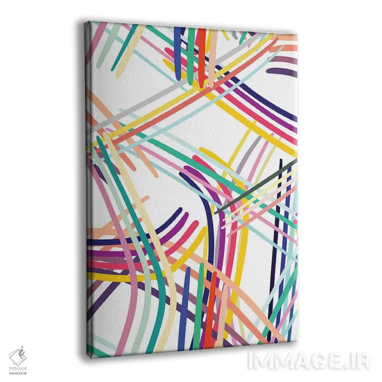 تابلو انتزاعی خطوط بافته شده رنگی چندرنگ اثر نینولا دیزاین - نمای پرسپکتیو محصول