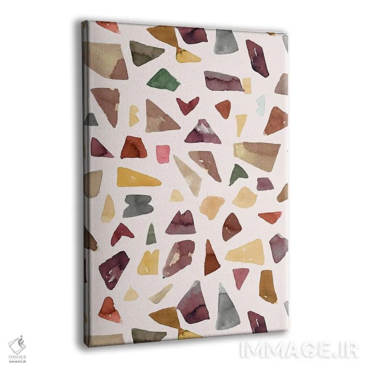تابلو انتزاعی موزاییک معدنی آبرنگی اثر نینولا دیزاین - نمای پرسپکتیو محصول